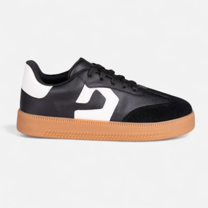 Tênis Domidona Preto Feminino Street Urbano Cano Baixo Sola Alta