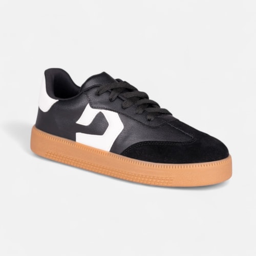 Tênis Domidona Preto Feminino Street Urbano Cano Baixo Sola Alta