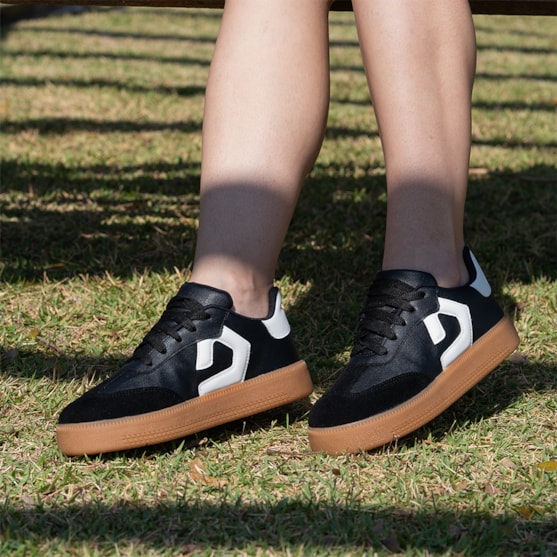 Segunda imagem do produto Tênis Domidona Preto Feminino Street Urbano Cano Baixo Sola Alta