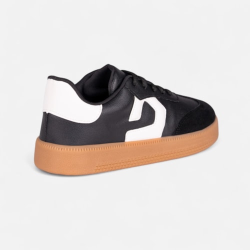 Tênis Domidona Preto Feminino Street Urbano Cano Baixo Sola Alta