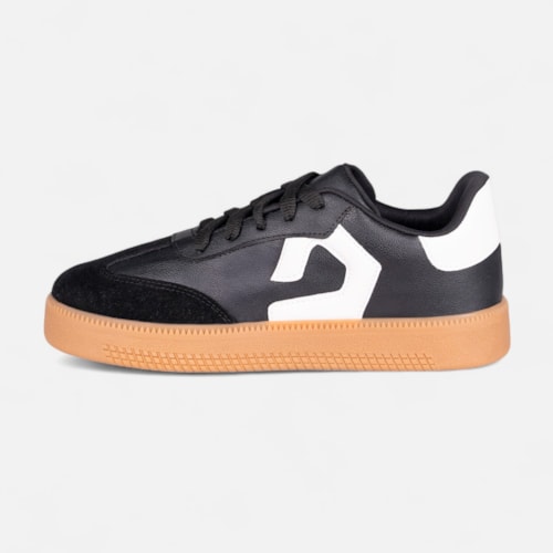 Tênis Domidona Preto Feminino Street Urbano Cano Baixo Sola Alta
