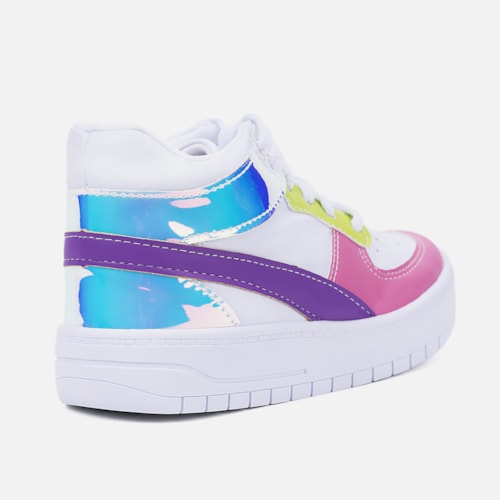 Tênis Feminino Casual Colorido Refletivo Cano Medio Estiloso Colors