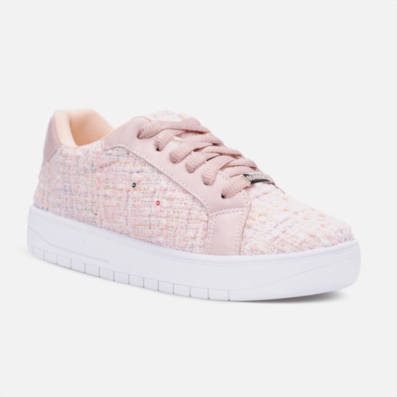 Segunda imagem do produto Tênis Feminino Casual Confortável Cano Baixo Tecido Da Moda Rosa