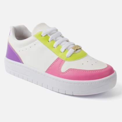 Segunda imagem do produto Tênis Feminino Casual De Cano Baixo De Recortes Coloridos Moda Colors