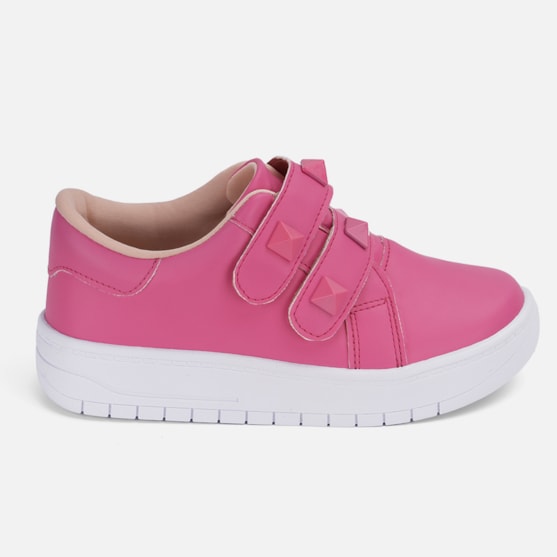 Tênis Feminino Casual Infantil Com Spikes Estiloso Confortável Rosa