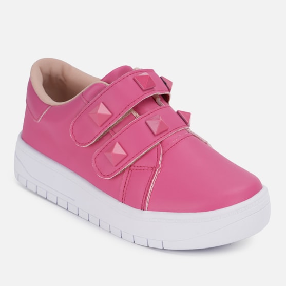 Segunda imagem do produto Tênis Feminino Casual Infantil Com Spikes Estiloso Confortável Rosa