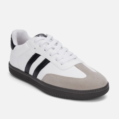 Segunda imagem do produto Tênis Feminino Casual Samba Old Vintage Cano Baixo Confortável Branco Granito