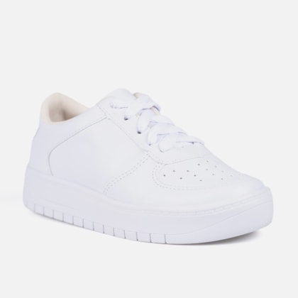 Segunda imagem do produto Tênis Feminino Infantil Cano Curto Casual Com Recortes Off White