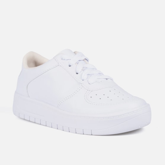 Segunda imagem do produto Tênis Feminino Infantil Cano Curto Casual Com Recortes Off White