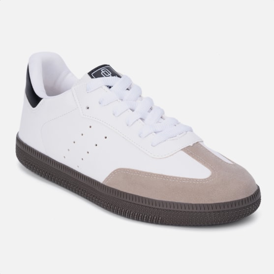 Segunda imagem do produto Tênis Feminino Samba Casual Cano Baixo Retro Moda Branco Granito