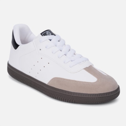 Segunda imagem do produto Tênis Feminino Samba Casual Cano Baixo Retro Moda Branco Granito