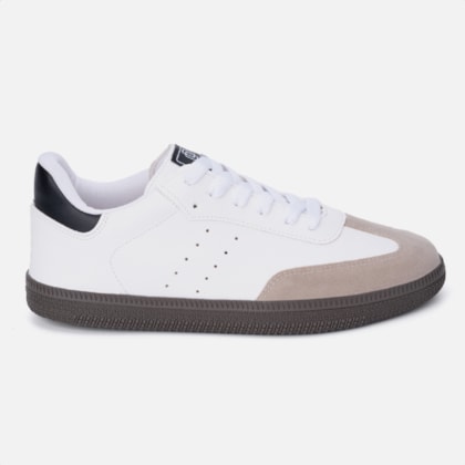 Tênis Feminino Samba Casual Cano Baixo Retro Moda Branco Granito