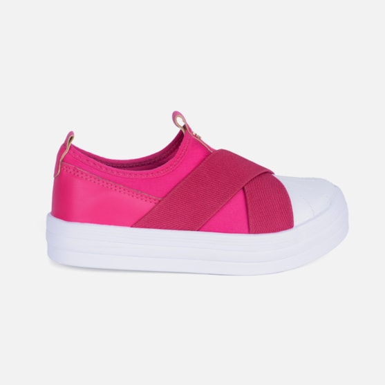 Tênis Feminino Slip On X Com Elástico Calce Fácil Luxo Casual Pink