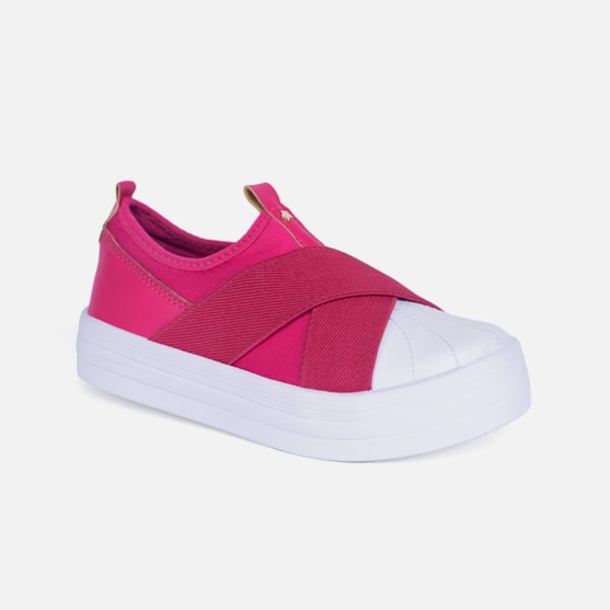 Segunda imagem do produto Tênis Feminino Slip On X Com Elástico Calce Fácil Luxo Casual Pink