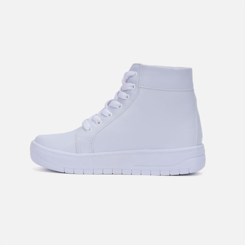 Tênis Infantil Branco Casual Menina Fashion Cano Alto