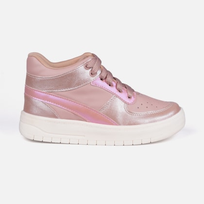 Tênis Infantil Menina Fashion Brilho Metalizado Casual Rosa