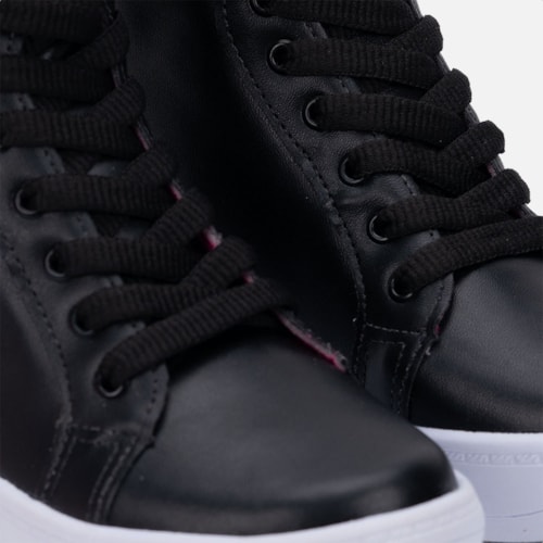 Tênis Infantil Preto Casual Menina Fashion Cano Alto
