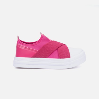 Tênis Menina Fashion Feminino Infantil Slip On Elástico Casual Pink