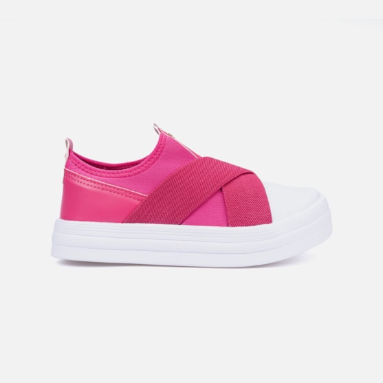 Tênis Menina Fashion Feminino Infantil Slip On Elástico Casual Pink