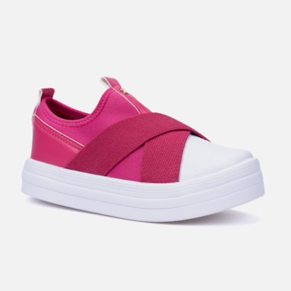 Segunda imagem do produto Tênis Menina Fashion Feminino Infantil Slip On Elástico Casual Pink