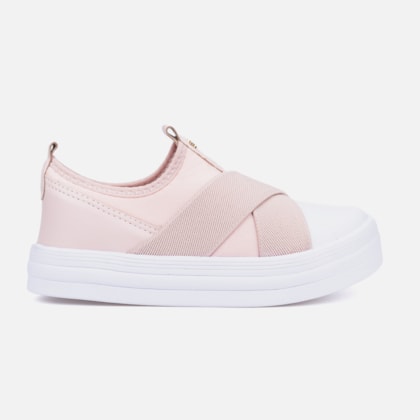 Tênis Menina Fashion Feminino Infantil Slip On Elástico Casual Rosa