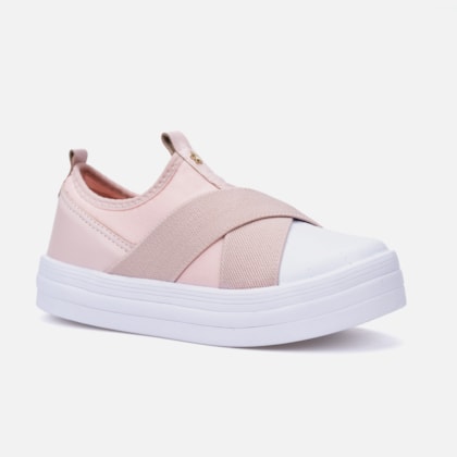 Segunda imagem do produto Tênis Menina Fashion Feminino Infantil Slip On Elástico Casual Rosa