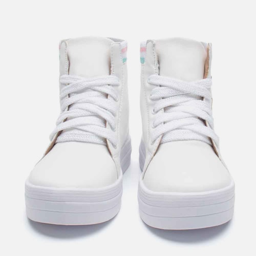 Tênis Menina Fashion Unicórnio Casual Infantil Botinha Branco