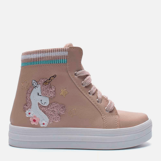 Tênis Menina Fashion Unicórnio Casual Infantil Botinha Rosa