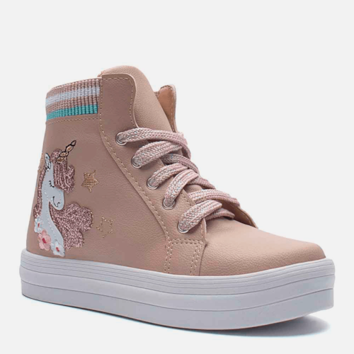 Tênis Menina Fashion Unicórnio Casual Infantil Botinha Rosa