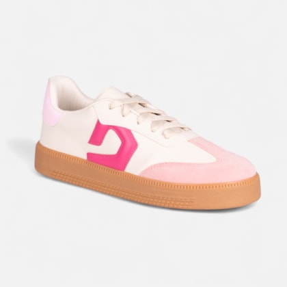 Segunda imagem do produto Tênis Off White Feminino Street Urbano Cano Baixo Sola Alta Detalhes Rosa