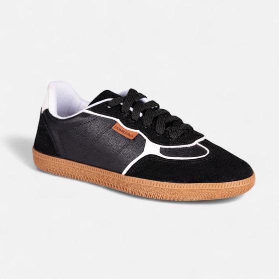 Segunda imagem do produto Tênis Preto Feminino Domidona Estilo Streetwear Cano Baixo Casual