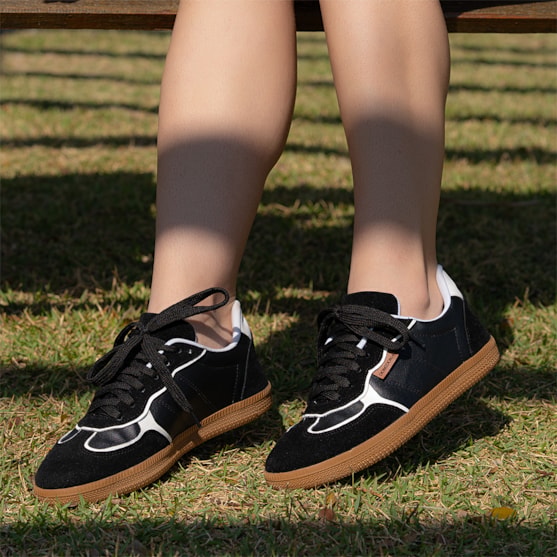 Segunda imagem do produto Tênis Preto Feminino Domidona Estilo Streetwear Cano Baixo Casual
