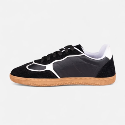 Tênis Preto Feminino Domidona Estilo Streetwear Cano Baixo Casual