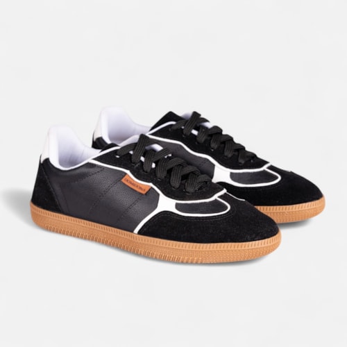 Tênis Preto Feminino Domidona Estilo Streetwear Cano Baixo Casual