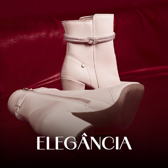 Bota Feminina Cano Curto Salto Bloco Tira de Strass