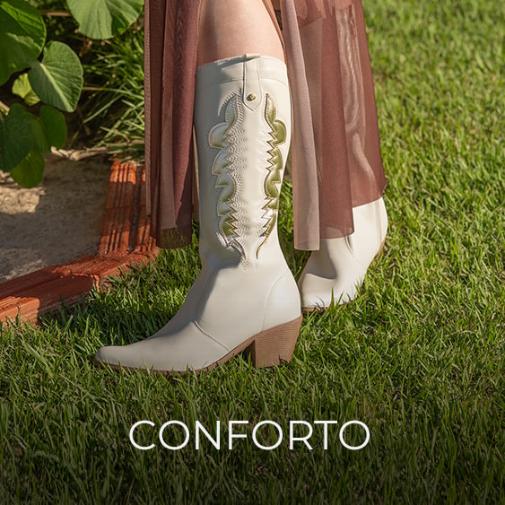 bota texana cano longo bordada