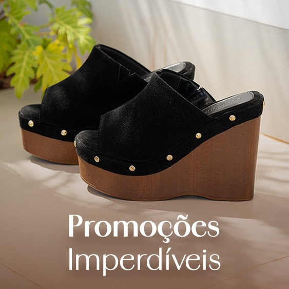 Anabela com tachas salto plataforma