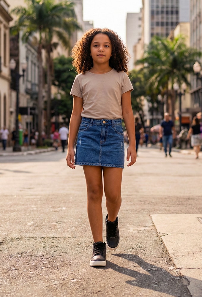 Detalhe do solado antiderrapante e acabamento do tênis Menina Fashion